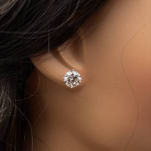 6.22ctw. (3.00ct. each) Diamond Stud Earrings in 4-Prong Martini 14k White Gold $20,000 Retail VIDEO