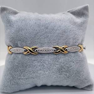 Diamond Illusion Hugs &amp Kisses XOXO Bar Link Tennis Bracelet