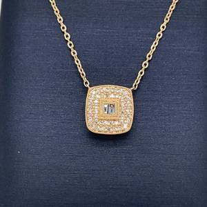Cushioned Shaped Diamond Necklace - Pendant in 14k Yellow Gold $1950 Retail VIDEO
