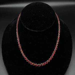 Ruby Tennis 16 Estate Necklace