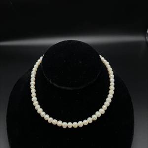 Classic Shimmering White Cultured Pearl Single Strand Necklace