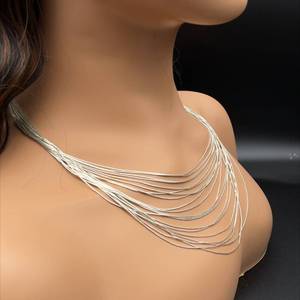 Ultra-Glam 20-Strand Liquid Graduated Statement Necklace