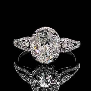 NEW 2.34ctw. Oval Diamond Halo Engagement Ring Ideal Cut SI1-G w IGI Certification Report in 14k White Gold $12,500 Retail VIDEO