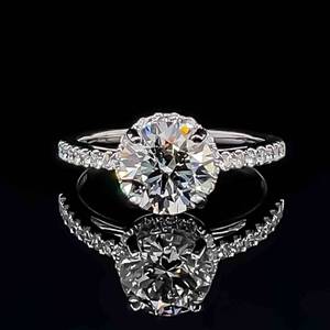 New 2.07ctw Diamond Halo Wedding Engagement Ring in 14k White Gold $8,500 Retail VIDEO