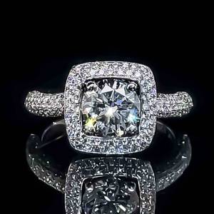 1.90ctw. Stunning Diamond Cushion Shaped Halo Micro French Pave Ring in 18k White Gold $14,000 Retail VIDEO