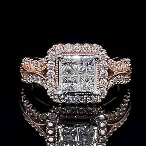 1.20ctw. Diamond Halo Fancy Gallery Split Milgrain Double Shank Ring in 14k PinkRose Gold $4875 Retail VIDEO