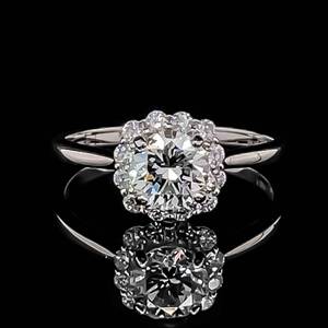 NEW 1.07 ctw Diamond VS CLARITY Fancy Halo Cluster Engagement Ring 14k White Gold $7899 Retail VIDEO