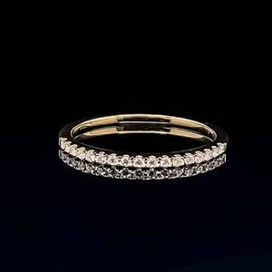 Diamond Stackable Slim Band Quarter Eternity Ring in 14k Yellow Gold $1299 Retail