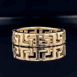 Openwork Greek Key Meandros Band Ring in 14k Yellow Gold