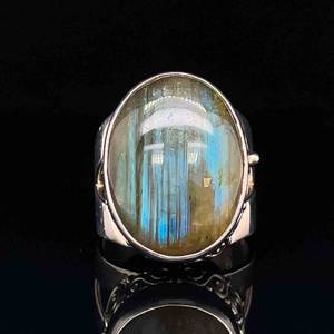 Labradorite Cabochon Open Top Secret Compartment Ring