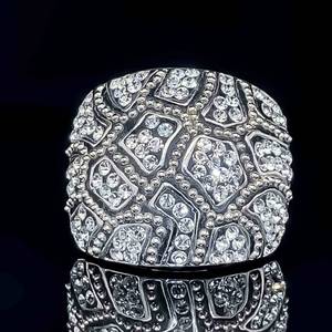 Sparkling Cubic Zirconia Mosaic Milgrain Dome Fashion Ring