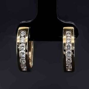 0.75ctw Diamond Channel Round Hoops in Shiny 14k Yellow Gold $2999 Retail VIDEO