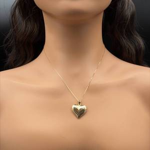 Beautiful Puffy Heart Pendant in 14k Yellow Gold