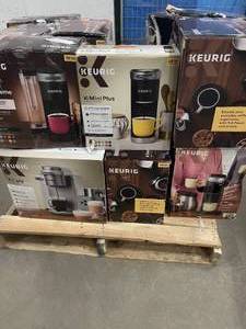Pallet with Assorted Keurig Coffee Makers Various models and conditions customer returns see pictures