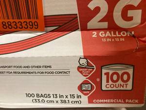 Ziploc 2 Gallon Bags