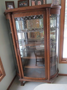 Antique Curved Glass China Cabinet
