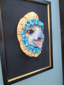 Sky Hawk Original Sculpture with Turquoise