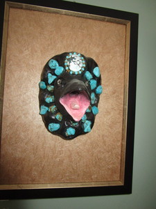 Crow Medicine Original Sculpture with Turquoise