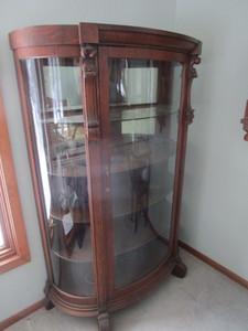 Antique Curved Glass China Cabinet