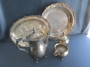Silver Plate with Trays