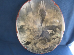Oval Eagle on Wood