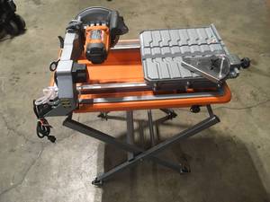 RIDGID9 Amp Corded 7 in. Wet Tile Saw with Stand open box customer returns review pictures