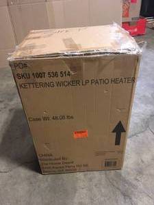 Home Decorators Kettering 48,000 BTU Wicker Propane Gas Patio Heater open box customer returns