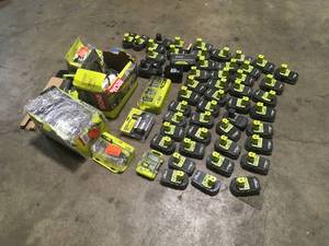 Lot of assorted Ryobi Tools and batteries various models and conditions  customer returns review pictures