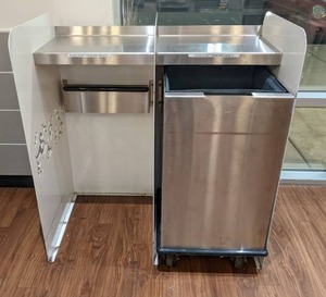 lot 60 image: Commercial Double Garbage Station with Tray Holder
