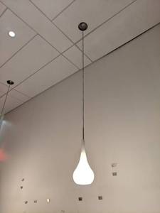 lot 67 image: (7) Commercial Drop Pendant Frosted Glass Light Fixtures