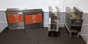 lot 69 image: (8) Commercial Stainless Steel Glove Holders and (2) Commercial Stainless Steel Knife Holders