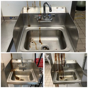lot 65 image: (3) Commercial Rectangle Sinks and (3) Wall Soap Dispensers