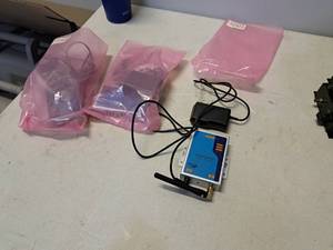 lot 1714 image: Lot of (3) Gridconnect ATC-871-S1 RS-232485 Mini Power Wireless Modem with Power Adapter (used)
