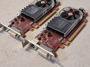 lot 1720 image: Lot of (2) ATI Technologies Radeon ATI-102-B40319(B) Low Profile Dual Display Graphics Cards (used)