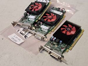 lot 1717 image: Lot of (3) Dell AMD Radeon R5 340X R5340 2GB PCI-E x16 Graphics Cards (used)
