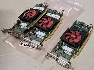 lot 1716 image: Lot of (3) AMD RADEON C26411 KCC-REM-ATI-102-C26405 HighLow Profile Graphics Cards (used)