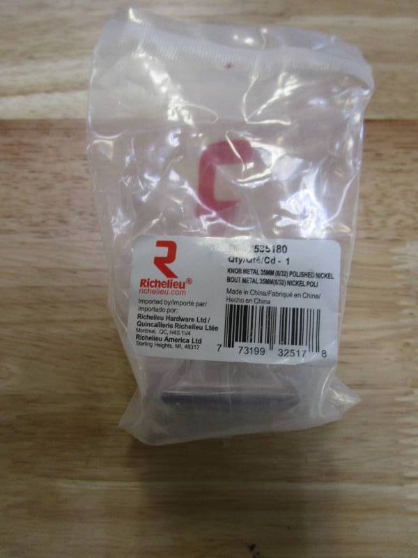 lot 502 image: (10-Pack) Traditional 1-38 in. (35 mm) Polished nickel Square Cabinet Knob