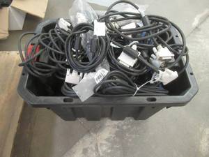 lot 219 image: Large Bin of Miscellaneous Printer Cords, Used in Office, Worked When Replaced - SOLD AS IS