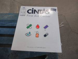 lot 220 image: Large First-Aid Station, Used in Warehouse, Some items may be missingexpired. - SOLD AS IS