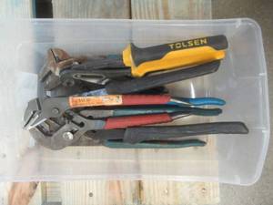 lot 247 image: Bin of Miscellaneous Channel Lock Pliers - Used in Warehouse. - SOLD AS IS