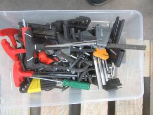 lot 249 image: Bin of Miscellaneous Hex Keys and Allen Wrenches - Used in Warehouse. - SOLD AS IS