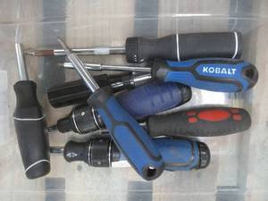 lot 250 image: Bin of Miscellaneous Drivers - Used in Warehouse. - SOLD AS IS