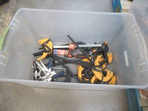 lot 254 image: Large Bin of Miscellaneous Vise Grip Pliers and Clamps, Used in Warehouse - SOLD AS IS