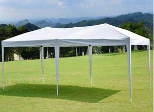 lot 81 image: Easyzon 10x20 Ez Pop Up Canopy Tent Commercial Instant Portable Folding Market Shelter Ez-up Canopies Outdoor White Gazebo with 4 SandBags, 6 Stake&Rope