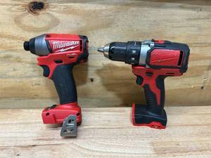 lot 25 image: MILWAUKEE M18 Impact Driver (2653-20) and M18 12 DrillDriver ( 2701-20)- Tools Only