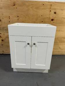 lot 45 image: Project Source  24-in White Single Sink Bathroom Vanity