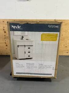 lot 18 image: Style Selections  Morriston 30-in White Undermount Single Sink Bathroom Vanity with White Engineered Stone Top