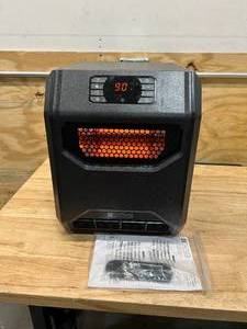 lot 46 image: UTILITECH 1500-Watt Infrared Quartz Cabinet Indoor Electric Space Heater with Thermostat and Remote Included