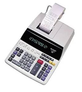 lot 56 image: SHARP EL1197PIII Two-Color Printing Desktop Calculator, BlackRed Print, 4.5 LinesSec