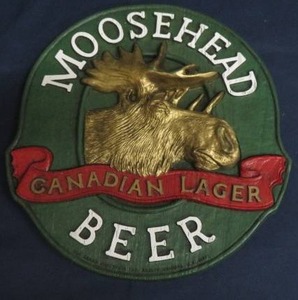 lot 6 image: VINTAGE MOOSEHEAD WALL SIGN